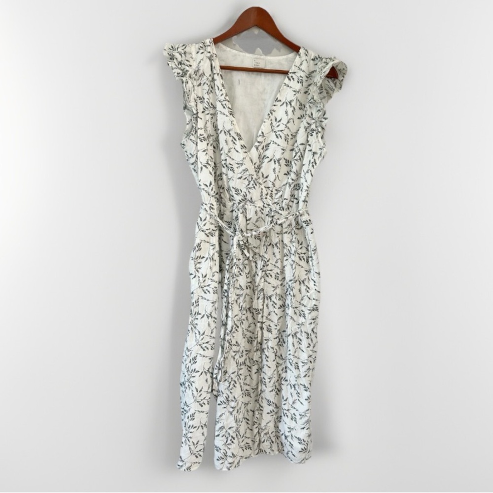 A New Day Black White Floral Midi Sundress Large